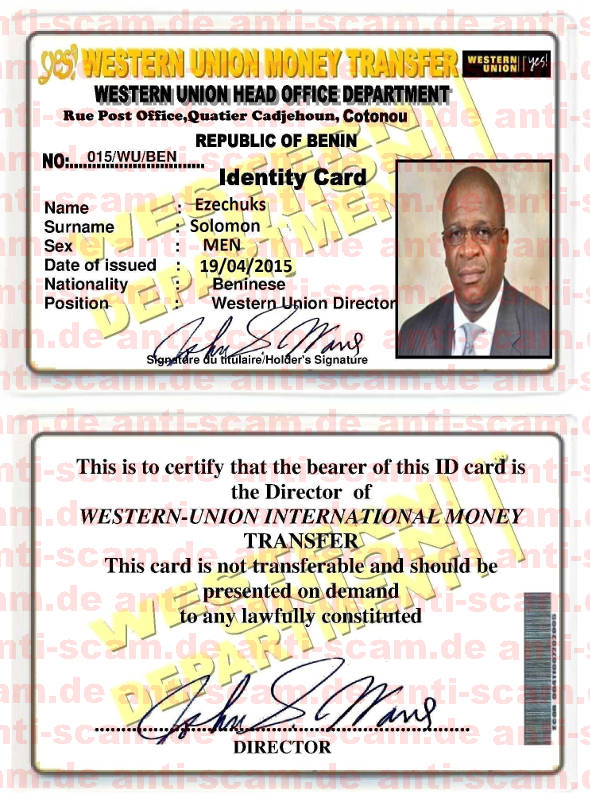 Western Union Id Card